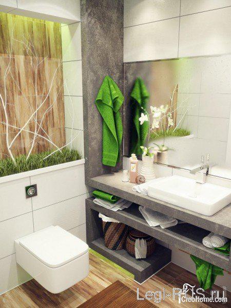 Зелень в ванной комнате